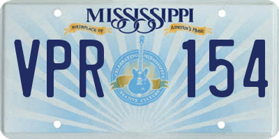 MS license plate VPR154
