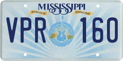 MS license plate VPR160