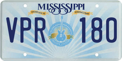 MS license plate VPR180