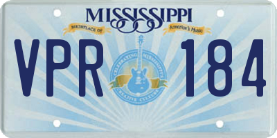 MS license plate VPR184