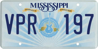 MS license plate VPR197