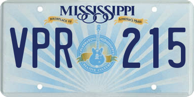 MS license plate VPR215