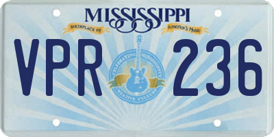 MS license plate VPR236