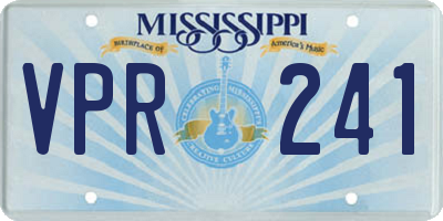 MS license plate VPR241