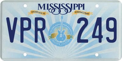 MS license plate VPR249