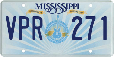 MS license plate VPR271