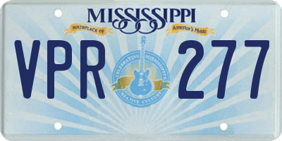 MS license plate VPR277