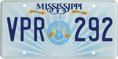 MS license plate VPR292