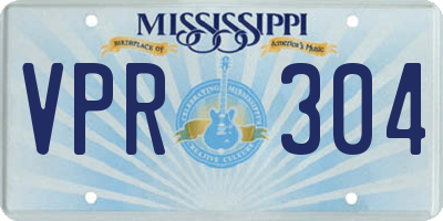 MS license plate VPR304