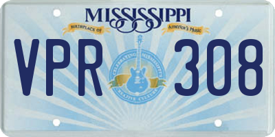 MS license plate VPR308