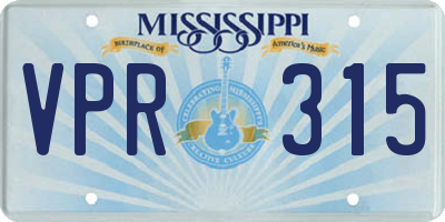 MS license plate VPR315