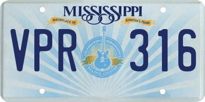 MS license plate VPR316