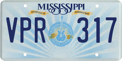 MS license plate VPR317