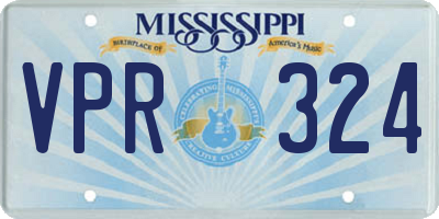 MS license plate VPR324