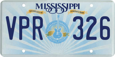 MS license plate VPR326