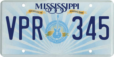 MS license plate VPR345
