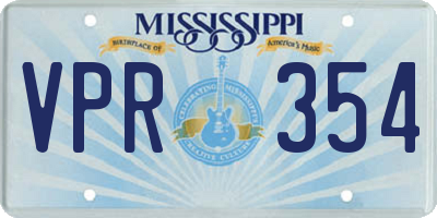 MS license plate VPR354