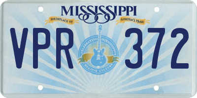 MS license plate VPR372