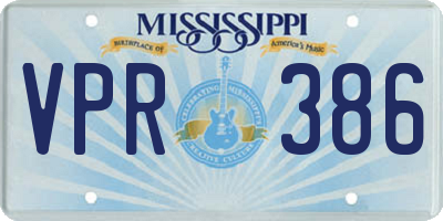 MS license plate VPR386