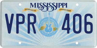 MS license plate VPR406