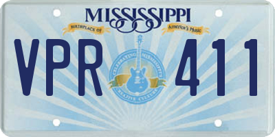 MS license plate VPR411