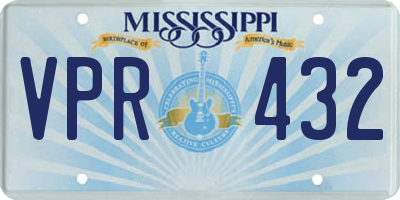 MS license plate VPR432