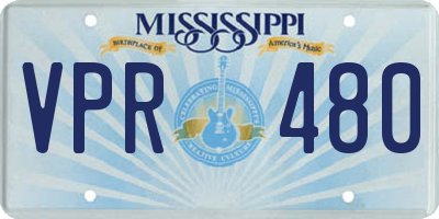 MS license plate VPR480