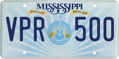 MS license plate VPR500