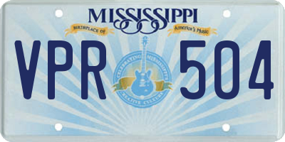 MS license plate VPR504