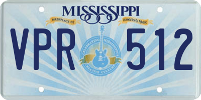 MS license plate VPR512