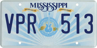 MS license plate VPR513