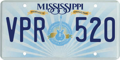 MS license plate VPR520