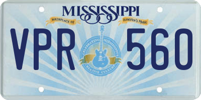 MS license plate VPR560
