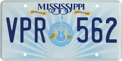 MS license plate VPR562