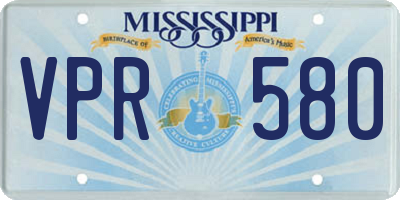 MS license plate VPR580