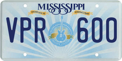 MS license plate VPR600