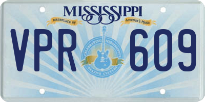 MS license plate VPR609