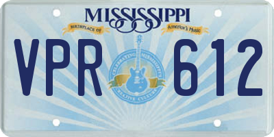 MS license plate VPR612