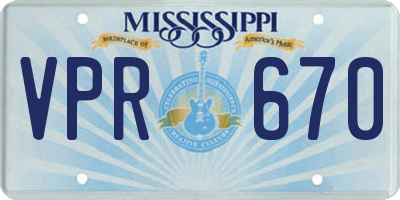 MS license plate VPR670