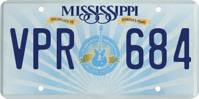 MS license plate VPR684