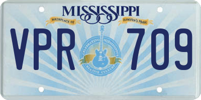MS license plate VPR709