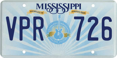 MS license plate VPR726