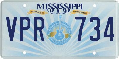 MS license plate VPR734