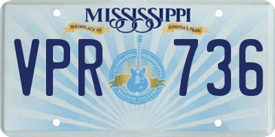 MS license plate VPR736