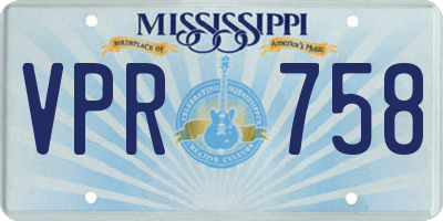 MS license plate VPR758