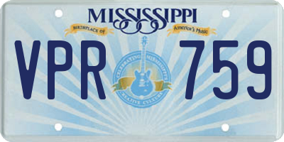 MS license plate VPR759
