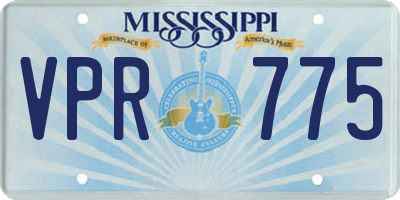 MS license plate VPR775