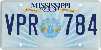 MS license plate VPR784