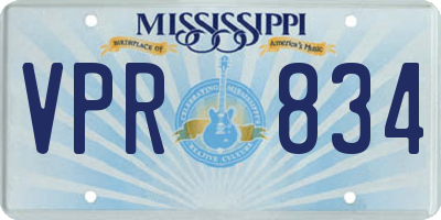 MS license plate VPR834