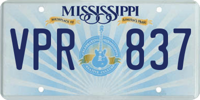 MS license plate VPR837